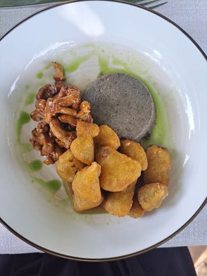 Portobello, finferli e funghi fritti at Le Rasole in Garda