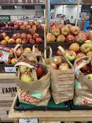 Women Owned Bag Totes of Apples  at Sprouts Farmers Market in Modesto