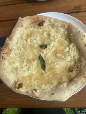 4 cheese pizza  at Fermento in Budapest