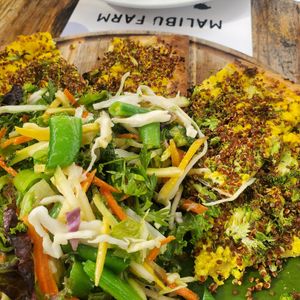 Broccoli lavash at Malibu Farm Restaurant in Malibu