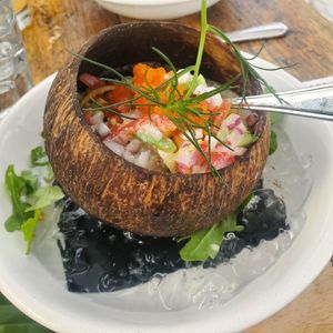Vegan ceviche at Malibu Farm Restaurant in Malibu