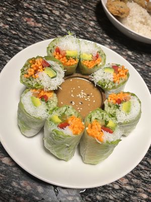 Vietnamese roll  at Famous Vegetarian Vegan food in Seminyak