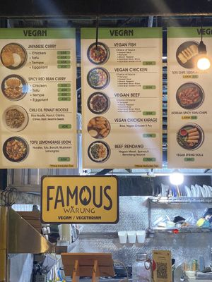 Some close up menu  at Famous Vegetarian Vegan food in Seminyak