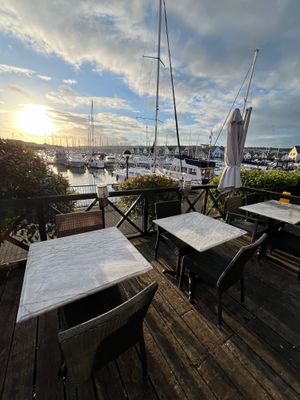 The incredible view of the sailing boats in the port at La Casa Flamenca in Portsmouth