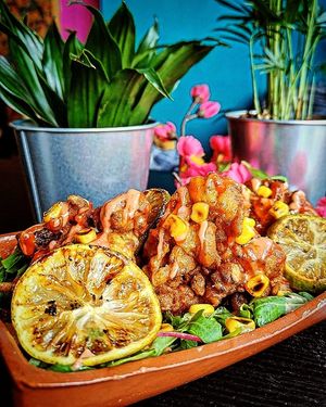 Sweetcorn frittatas 💥 at Jungle Bird in Birmingham