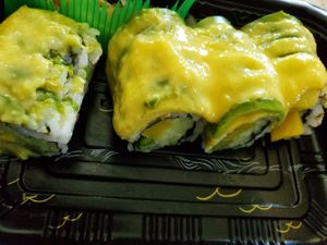 Vegetable yummy roll with mango sauce at Chen's in Carlisle