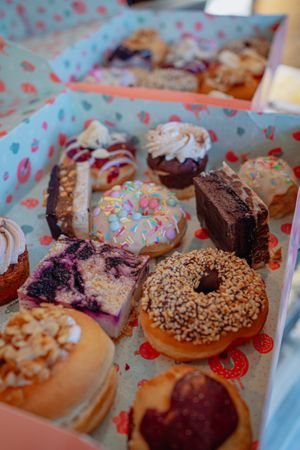 12er Best of Box mit veganen Cupcakes, Riegeln, Donuts, Kuchen, Cookies at Kjeks - Ottensen in Hamburg