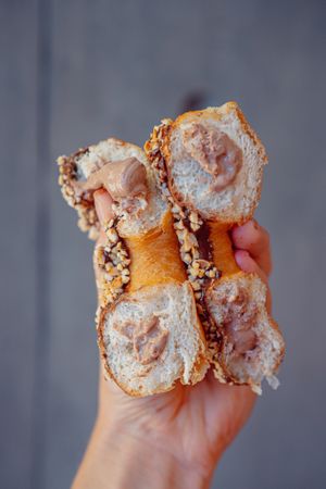 Hazelnut Choc Cream Donut mit einer Schokocreme Füllung at Kjeks - Ottensen in Hamburg