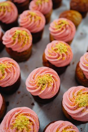 Raspberry pistachio cupcakes at Kjeks - Ottensen in Hamburg