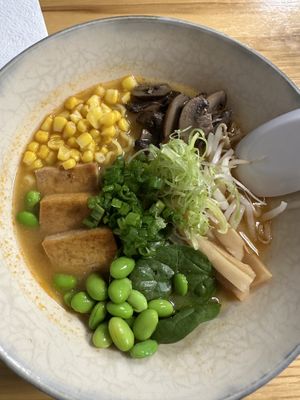 Yummy vegan option. Ask for no egg    at Ramen Alley in Columbus