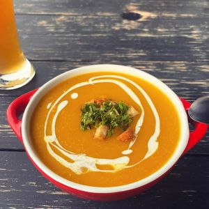 Crema de zapallo at Espacio B in Frutillar