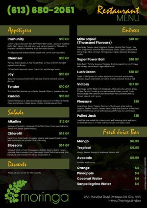   at Moringa Plant Based Cuisine and Bar in Ottawa