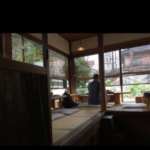 Japanese style seating at Yasai Cafe Meguri in Nikko
