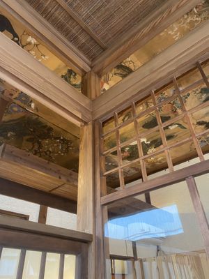 Beautiful ceiling😄 at Yasai Cafe Meguri in Nikko