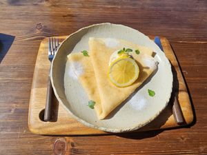 Lemon crepe at Yasai Cafe Meguri in Nikko
