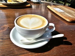 Latte at Yasai Cafe Meguri in Nikko