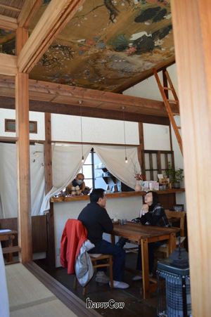 Cafe interior at Yasai Cafe Meguri in Nikko