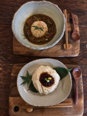 Rice with vegetables and wrap rice at Yasai Cafe Meguri in Nikko