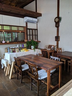 part of the interior. There is also a place to eat in a more traditional Japanese fashion (sitting on the ground, etc) at Yasai Cafe Meguri in Nikko
