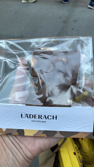 Vegan cashew milk chocolate with cashews  at Läderach Chocolatier Suisse  in New York City