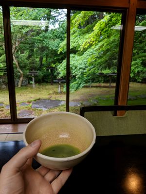 matcha + garden at Gyoshintei in Nikko