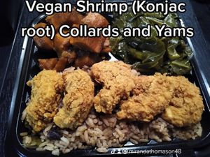 Vegan Shrimp plate at B.A.D. Gyal Vegan in Marietta