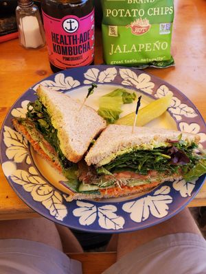 Veggie sandwich w/o cheese at Savoy Cafe and Deli in Santa Barbara
