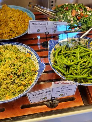 Clearly marked vegan at Savoy Cafe and Deli in Santa Barbara