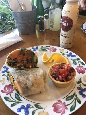 Delicious vegan burrito  at Savoy Cafe and Deli in Santa Barbara