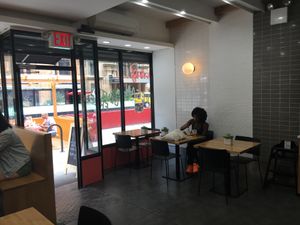 Inside seating at Pure Grit BBQ in New York City