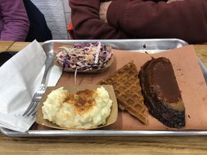 Impossible plate   at Pure Grit BBQ in New York City