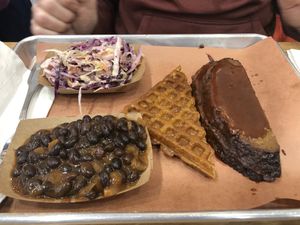 Impossible plate   at Pure Grit BBQ in New York City