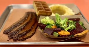  Impossible cut brisket #Veganuary at Pure Grit BBQ in New York City