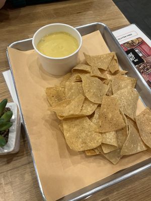 chips and queso  at Pure Grit BBQ in New York City