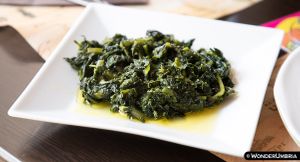 Erbette di campo ripassate in padella at WonderUmbria in Torgiano