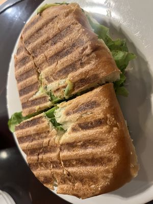 Toasted panini with avocado, tomato and cucumber  at Coffee Fellows - Shangri-la in Ulaanbaatar