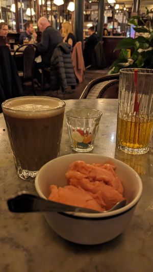 Chai tea and strawberry sorbet at Chaakoo - City Centre in Glasgow