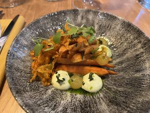 Charred smoked carrots  at Ravintola Filipof in Joensuu