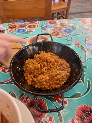 Cazuelitas with lentils  at Taquería Las Calacas in Gijon