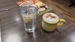 Cappuccino with oat milk at Snooze in Sandy Springs