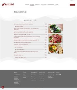 Example: lunch menu at Karlsons Skandinavische Köstlichkeiten in Hamburg