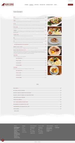 Breakfast menu at Karlsons Skandinavische Köstlichkeiten in Hamburg