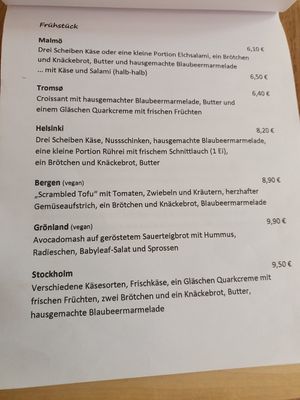 Menu at Karlsons Skandinavische Köstlichkeiten in Hamburg