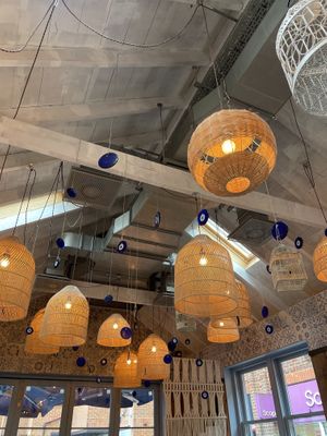 Hanging Evil Eyes  at Megan's at The Old Bell in St Albans