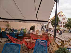 Terrace at Island Poké in Colmar