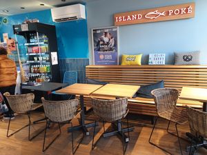 Inside at Island Poké in Colmar