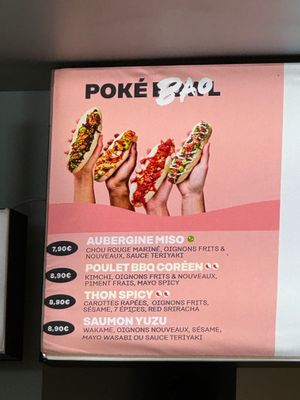 Menu at Island Poké in Colmar