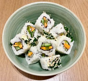 Carrot and cucumber sushi  at Flow in Dubai