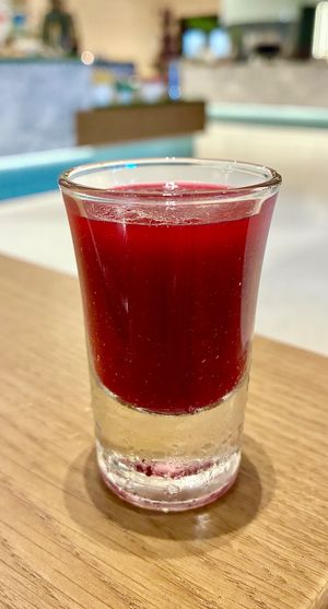 Beetroot gazpacho  at Flow in Dubai