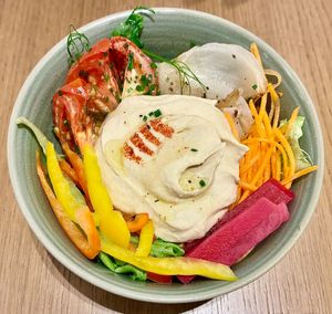 Humus bowl at Flow in Dubai